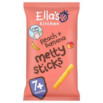 Organic Peach & Banana Melty Sticks 16g by Ella's kitchen