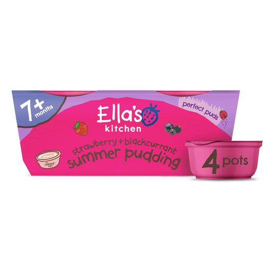 Organic Strawberry & Blackcurrent Summer Pudding 7m+ by Ella's kitchen