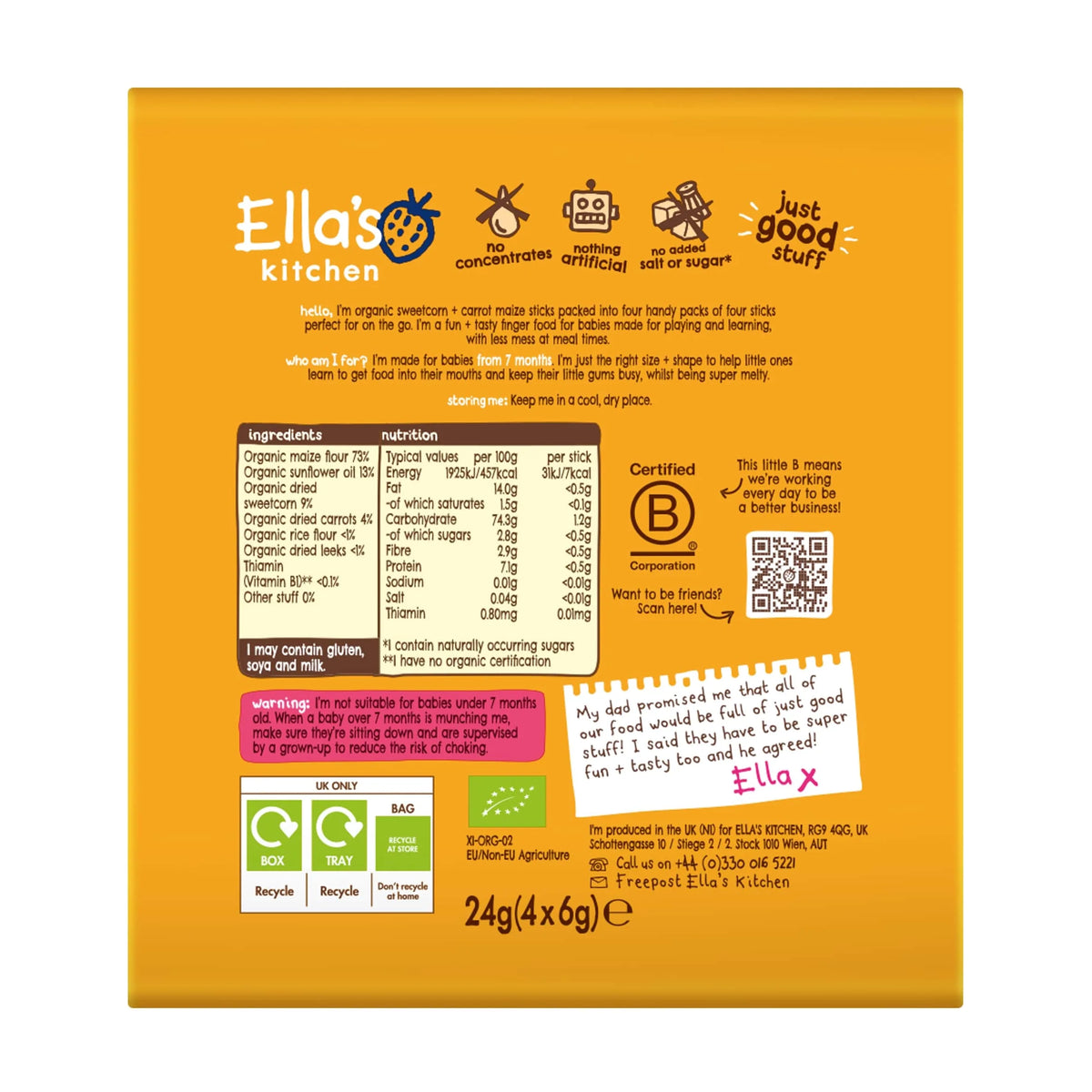 Sweetcorn & Carrot Melty by Ella's kitchen