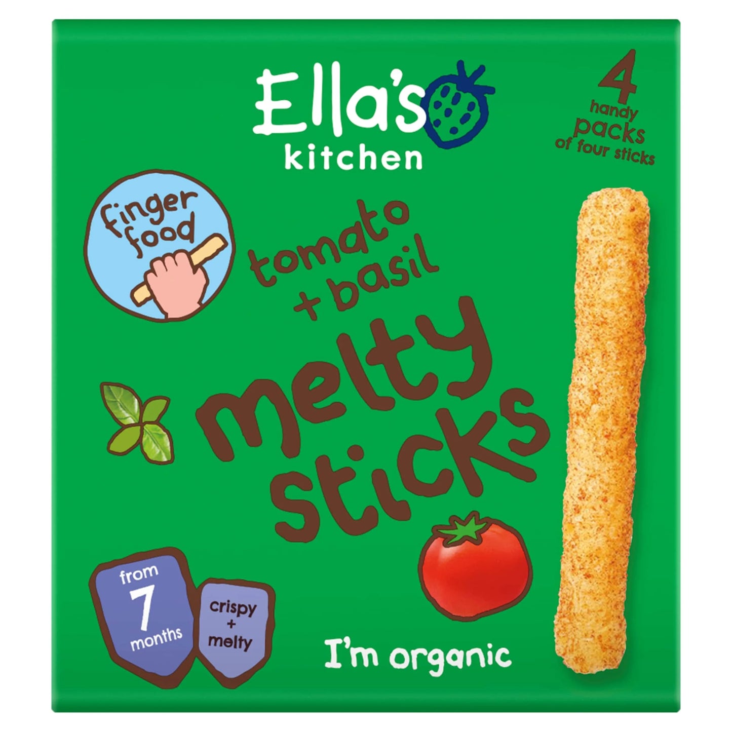 Tomato & Basil Melty Sticks 4x6g by Ella's kitchen