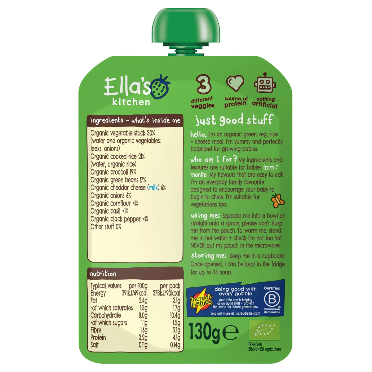 Veggie Risotto With Cheese 130g by Ella's kitchen