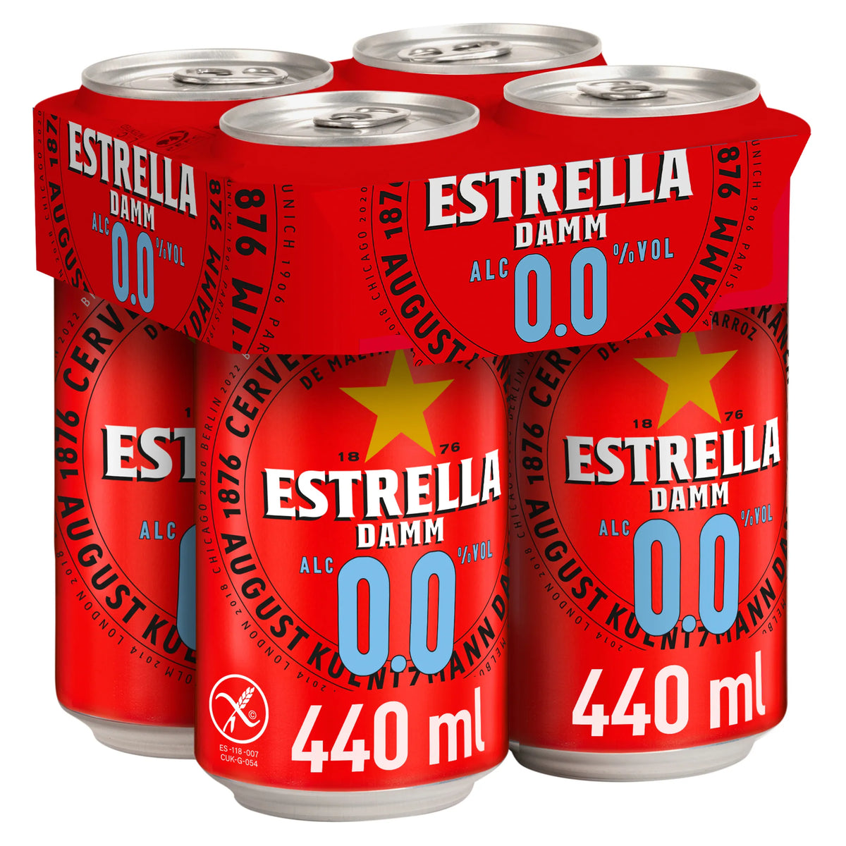 Damm Alcohol Free Beer 4x440ml by ESTRELLA at The British Vault