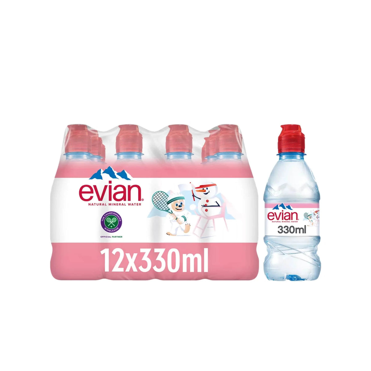 Natural Mineral Water 12x330ml by EVIAN