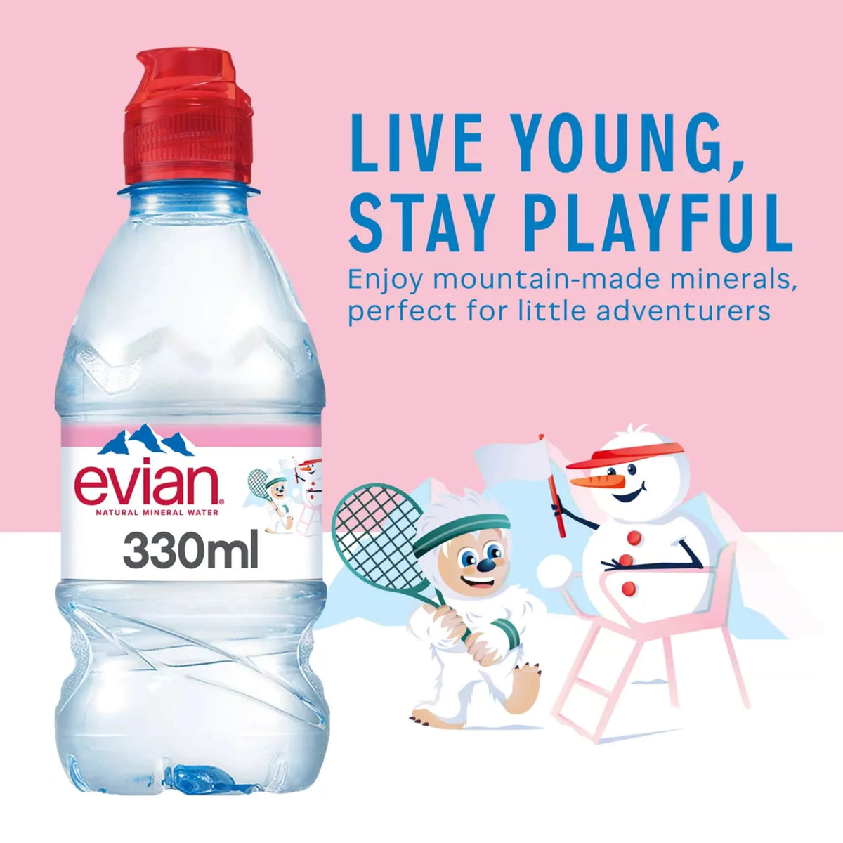 Natural Mineral Water 12x330ml by EVIAN