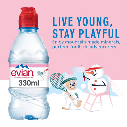 Natural Mineral Water 12x330ml by EVIAN