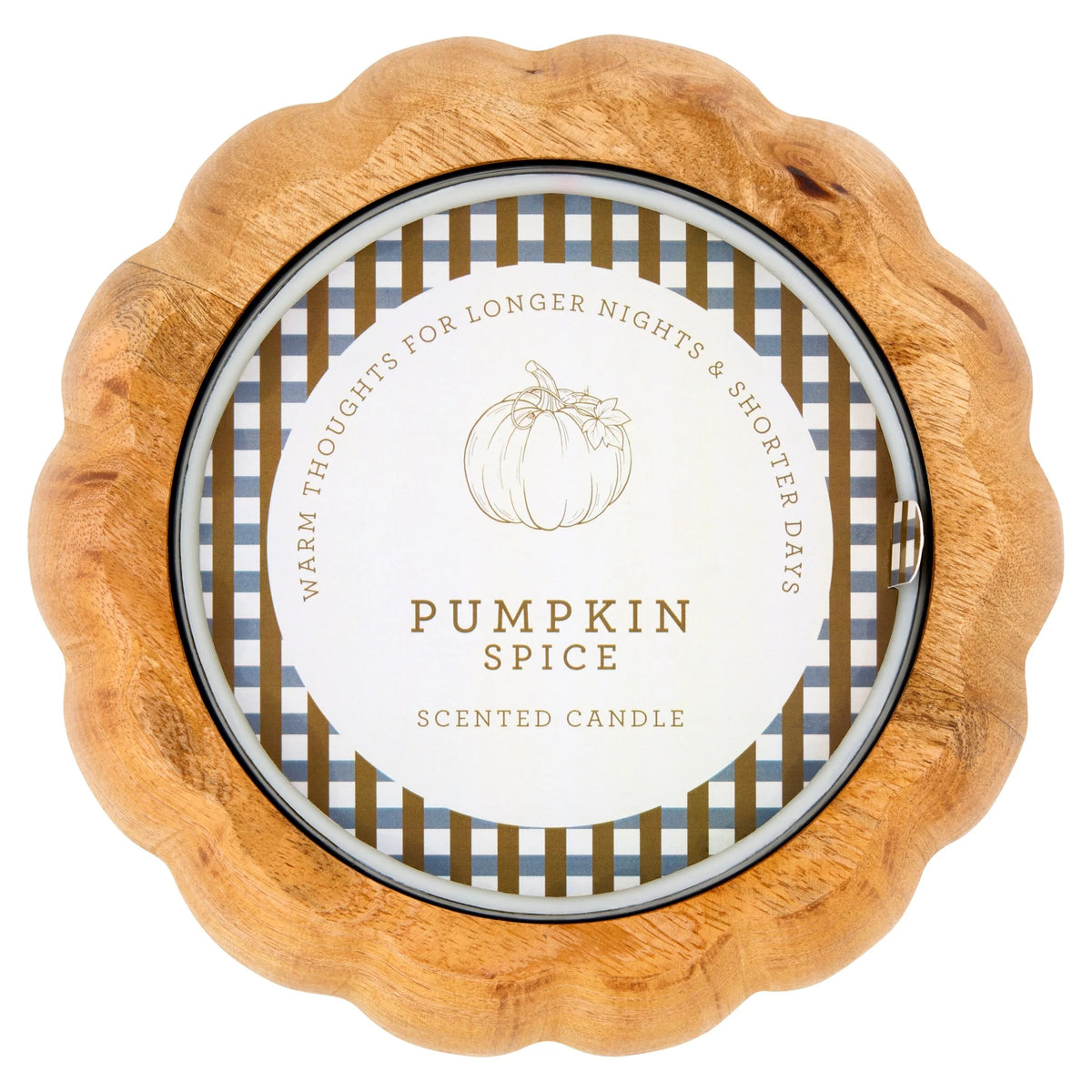Autumn Wooden Pumpkin Candle 426g by F&F HOME at The British Vault