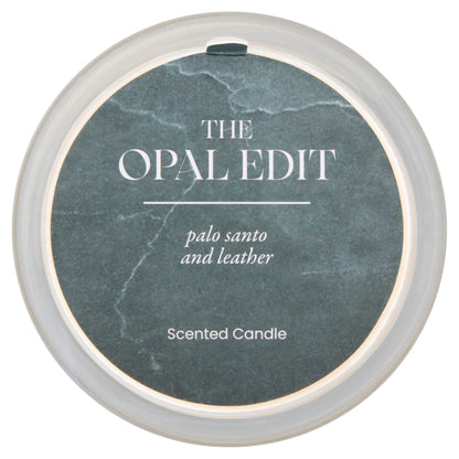 Opal Edit Black Leather Candle 180g by F&F HOME at The British Vault