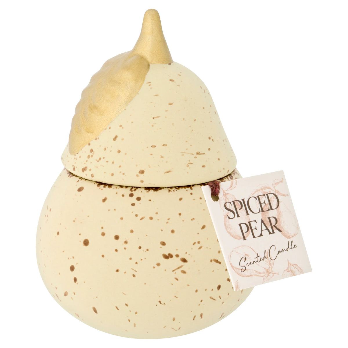 Spiced Orchard Ceramic Pear Candle by F&F HOME at The British Vault