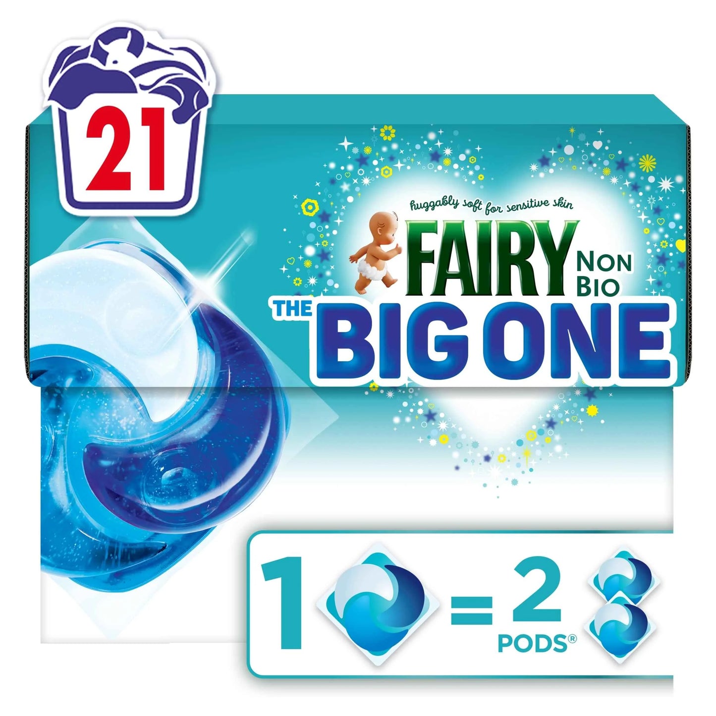 Non Bio Big One Washing Liquid Pods 21 by FAIRY