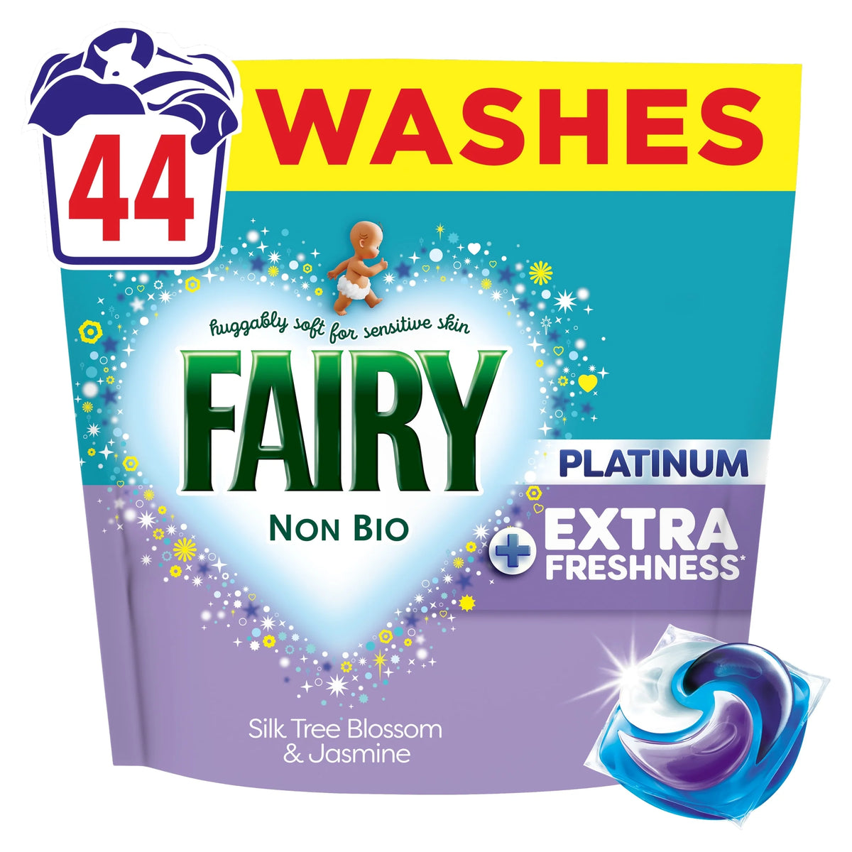 Non Bio Platinum Washing Pods Silk Tree by FAIRY