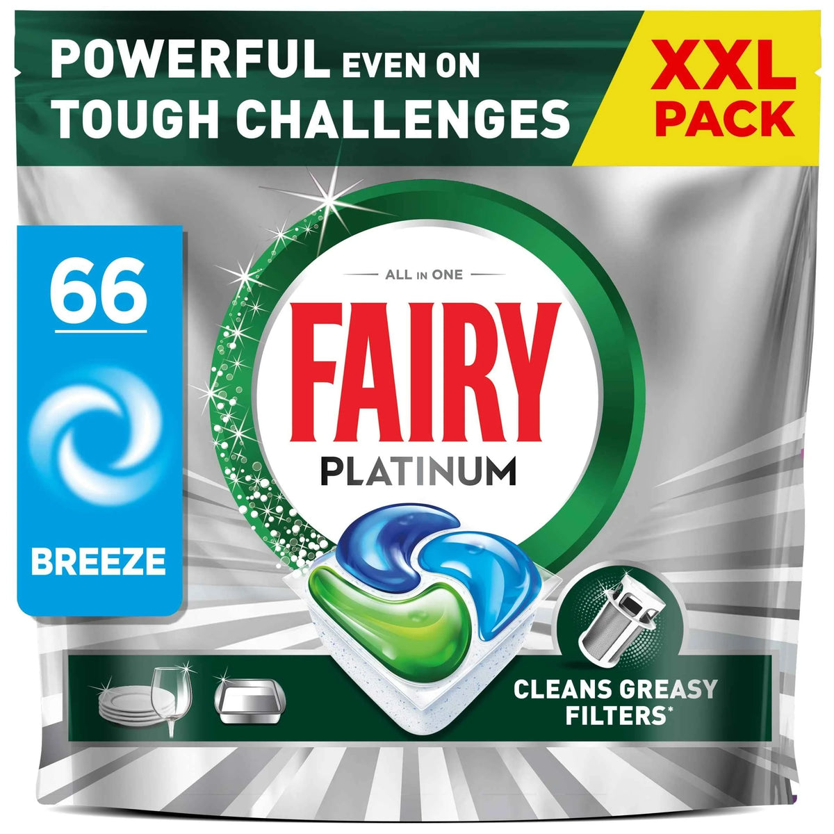 Platinum All In One Xxl Pack Original Breeze 66 Dishwasher by FAIRY