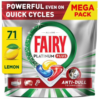 Platinum Plus All In One Mega Pack Lemon 71 Dishwasher by FAIRY