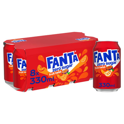 Fanta Zero Fruit Twist Soft Drink Cans 8 X by Coca-Cola