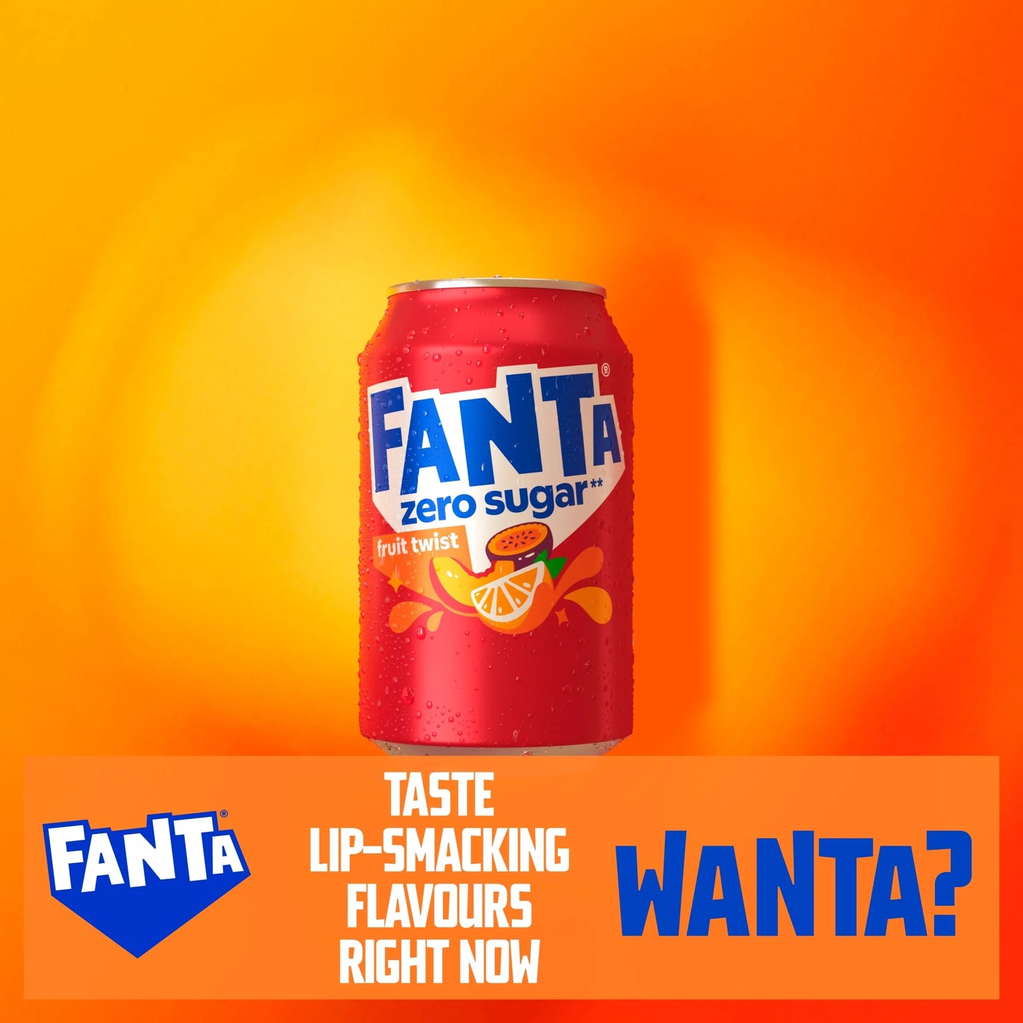 Fanta Zero Fruit Twist Soft Drink Cans 8 X by Coca-Cola