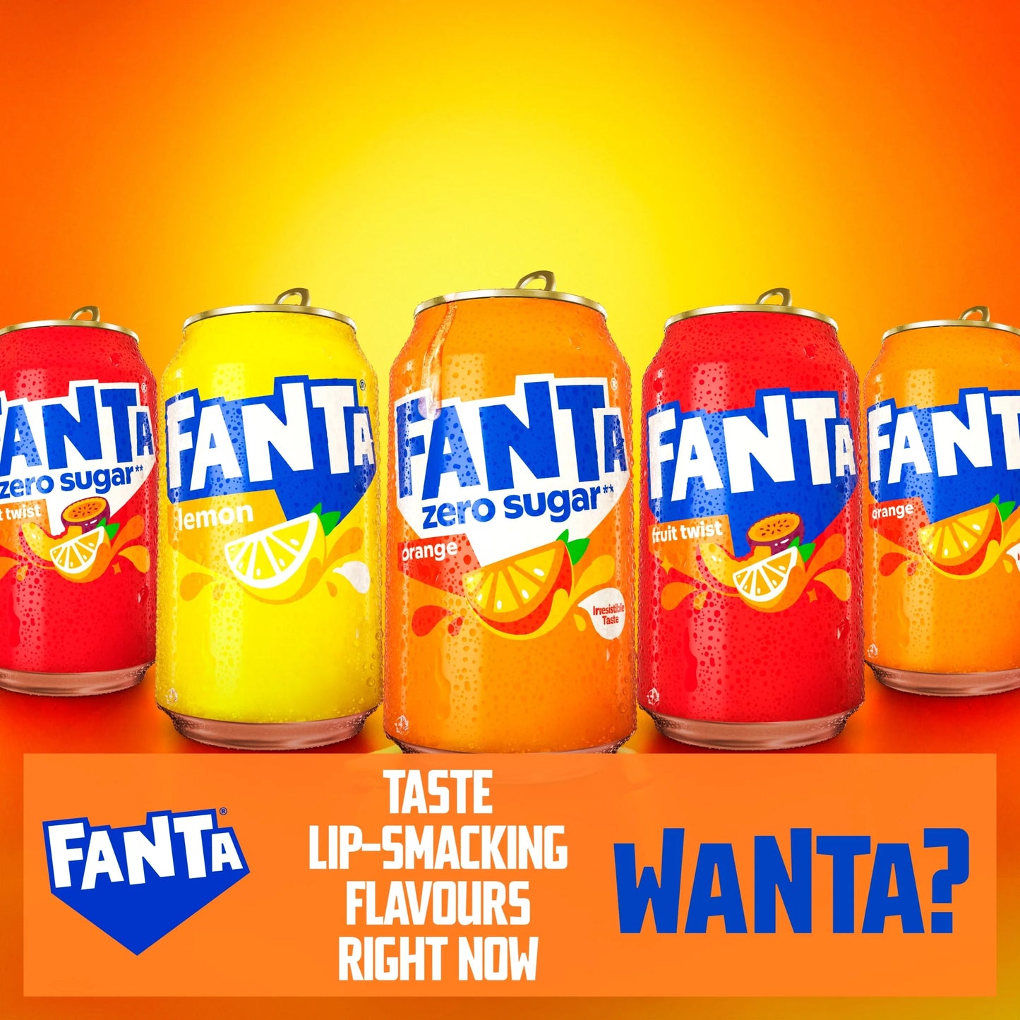 Fanta Zero Fruit Twist Soft Drink Cans 8 X by Coca-Cola