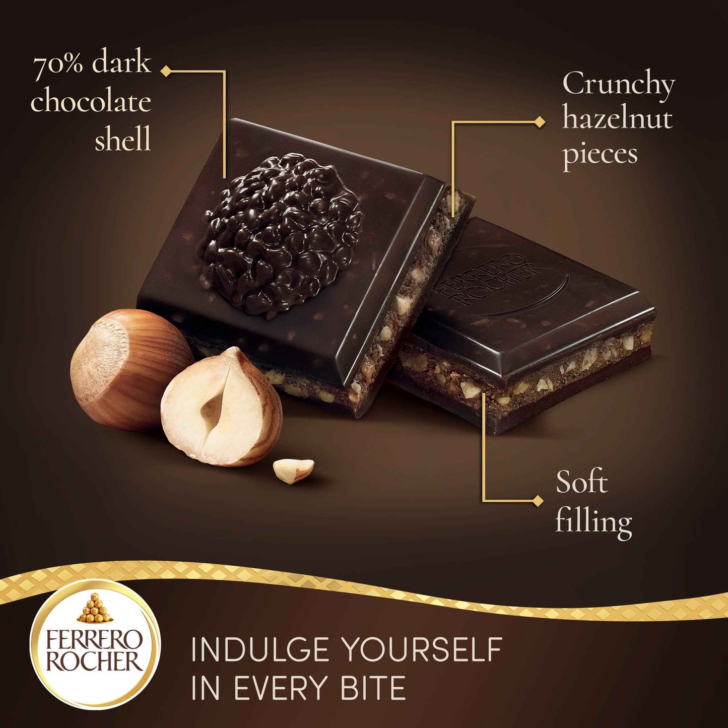 Hazelnut & 70% Dark Chocolate by FERRERO ROCHER