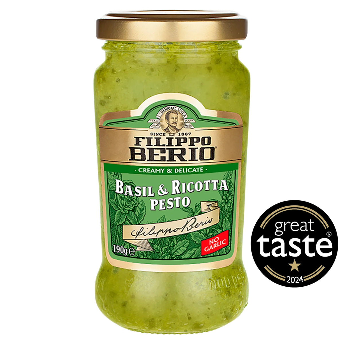 Basil & Ricotta Pesto 190g by FILIPPO BERIO