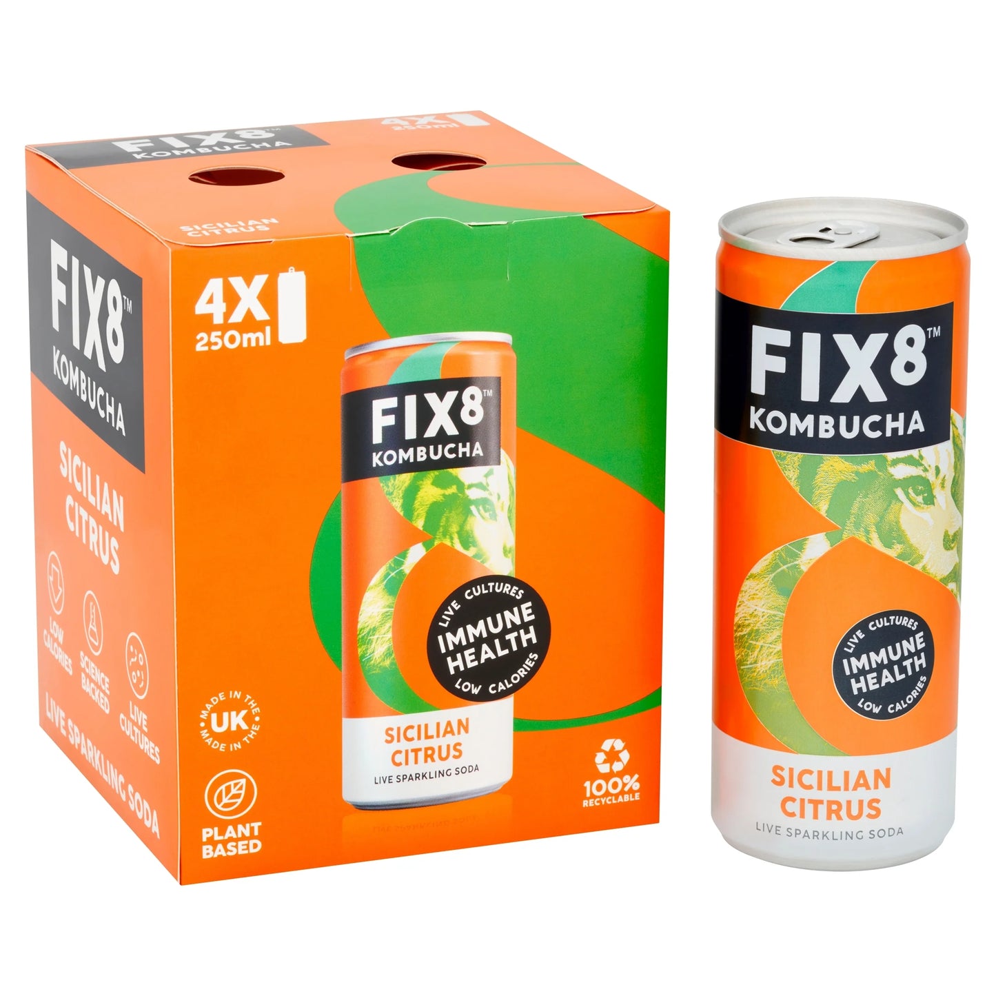 Kombucha Sicilian Citrus 4 X 250ml by FIX8