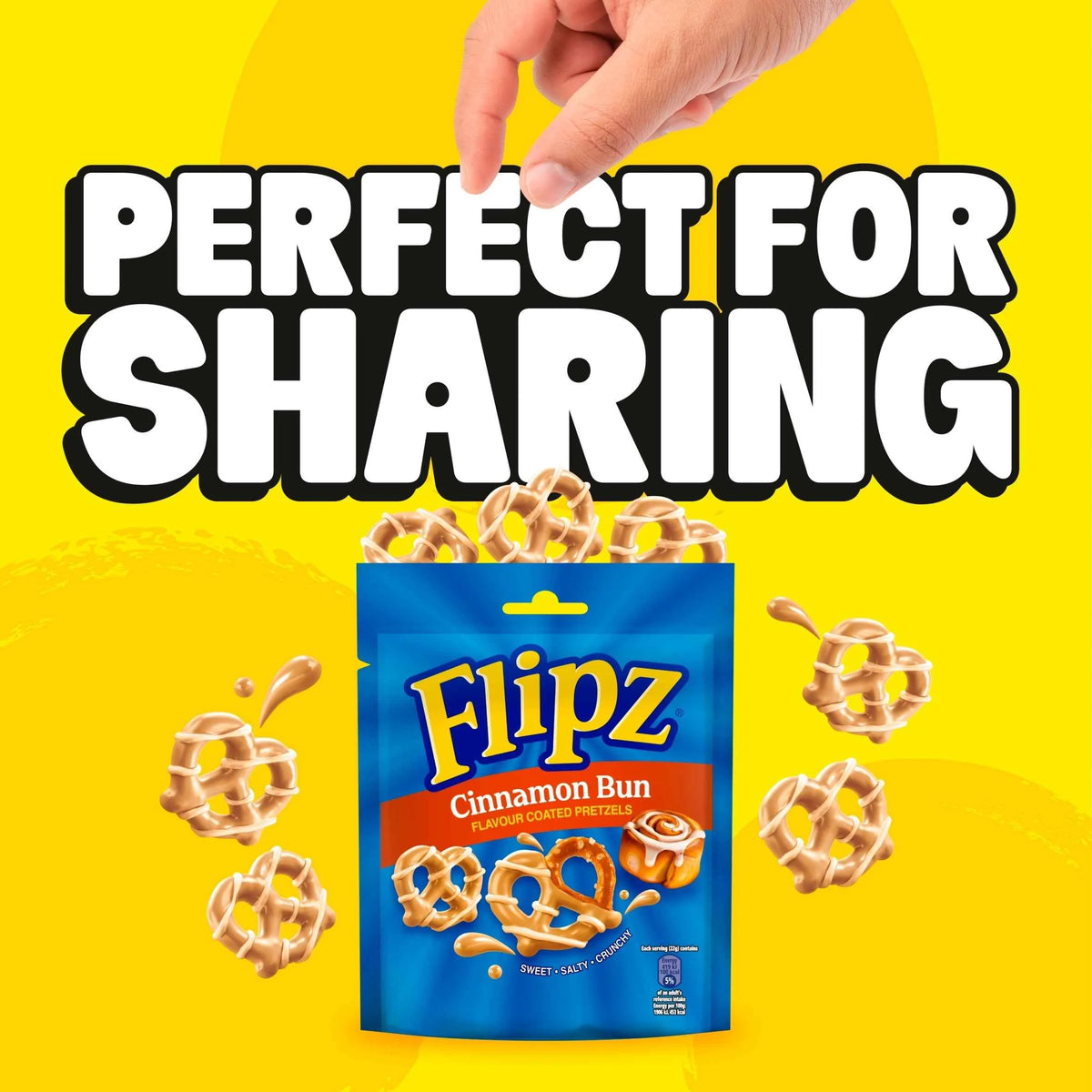 Cinnamon Bun Flavour Coated Pretzels 90g by FLIPZ