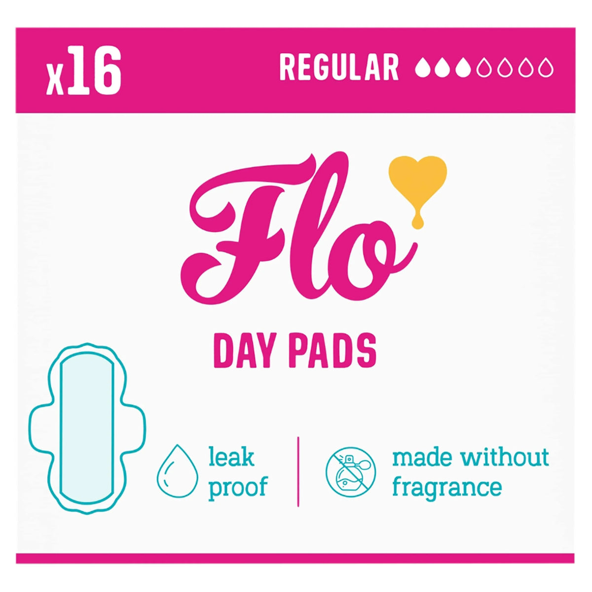 Bamboo Day Period Pads With Wings 16 Pads by Flo