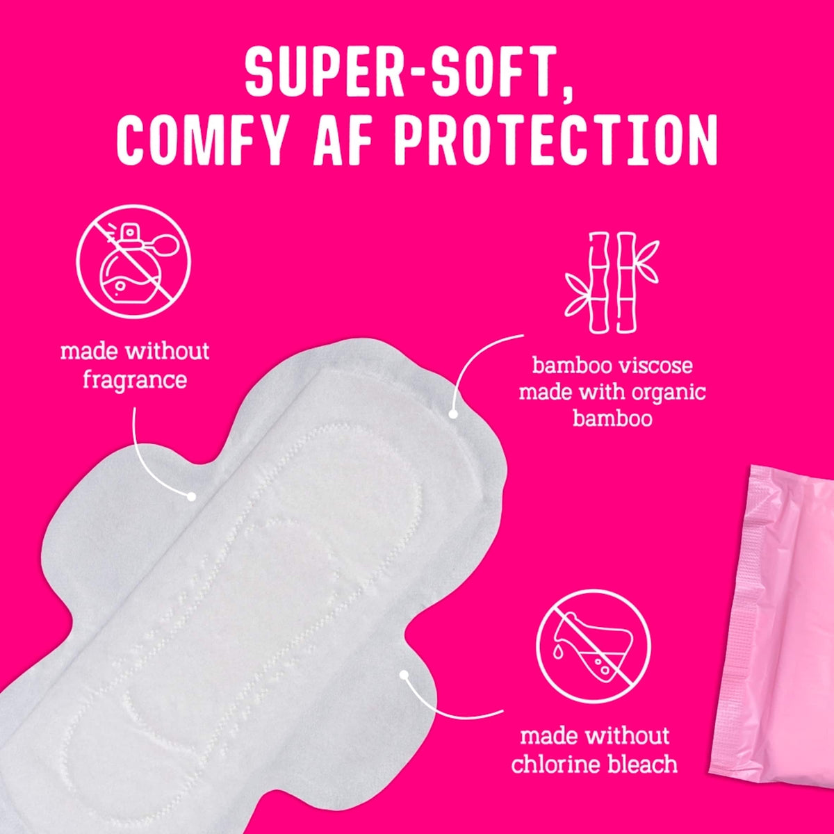 Bamboo Day Period Pads With Wings 16 Pads by Flo
