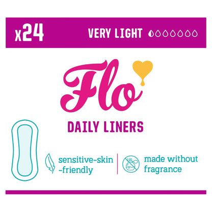 Wrapped & Ultra Thin Bamboo Liners 24 Pack by Flo