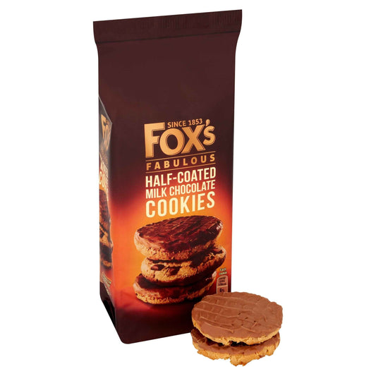 Half Coated Milk Chocolate Cookies 175g by FOX'S