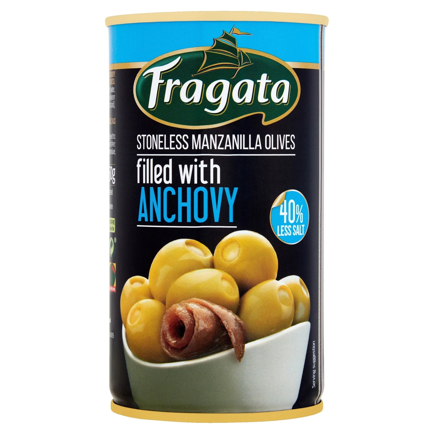 Low Salt Anchovy Stuffed Olives 350g by FRAGATA