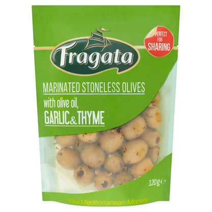 Marinated Stoneless Olives With Olive Oil, Garlic & Thyme by FRAGATA