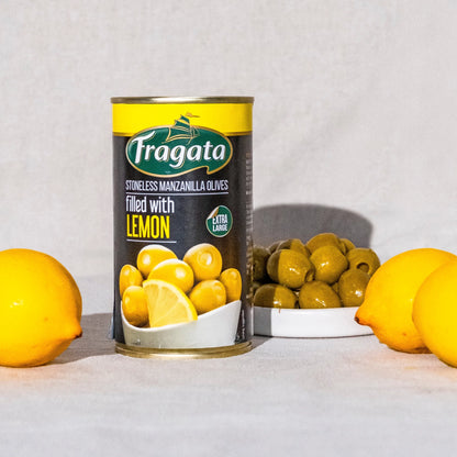 Stoneless Manzanilla Olives Filled With Lemon 350g by FRAGATA