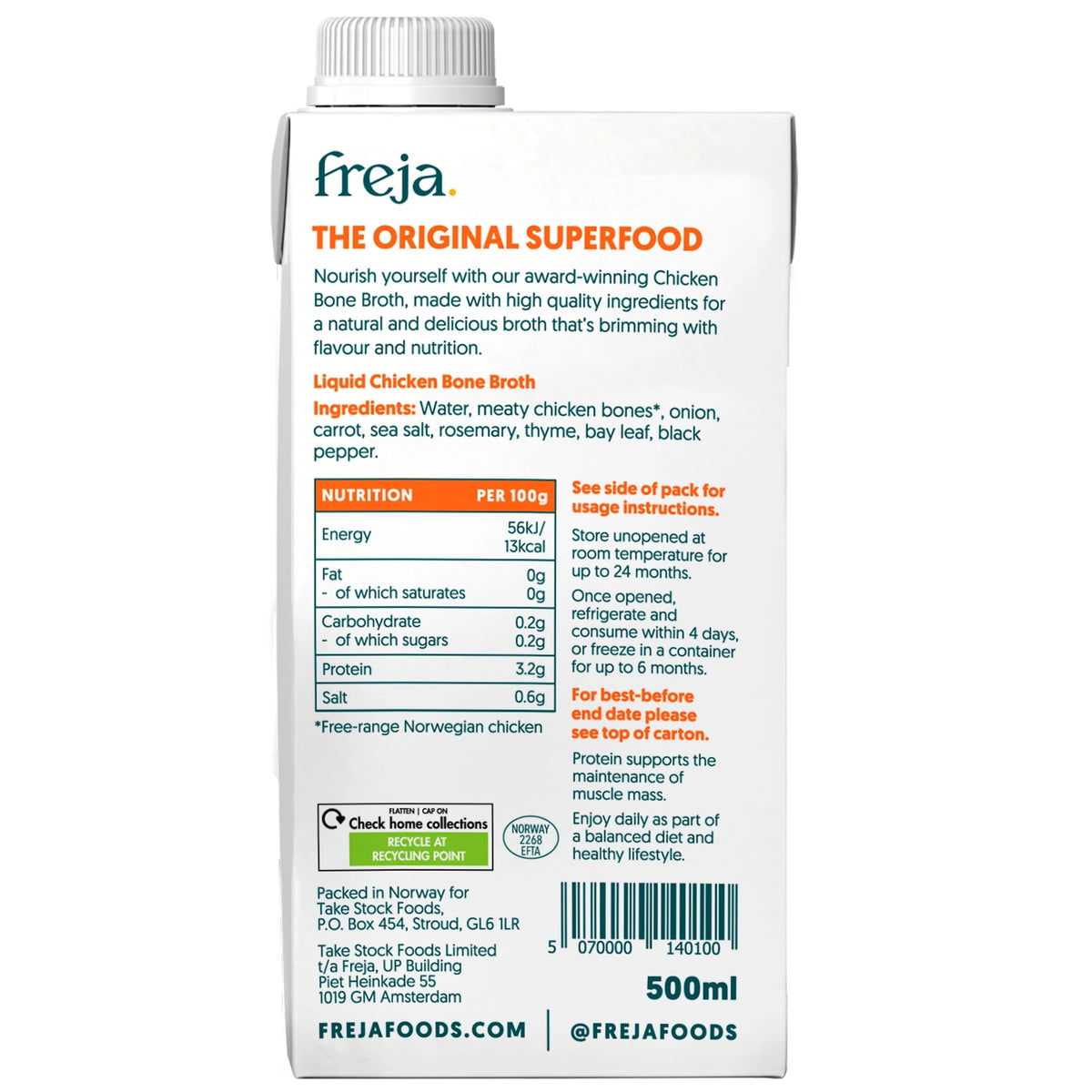 Chicken Bone Broth 500ml by Freja