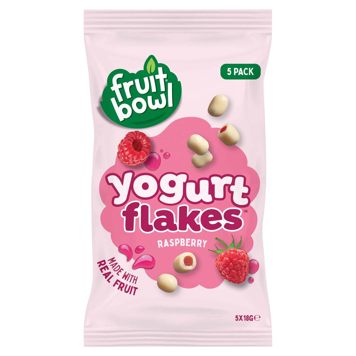 Raspberry Yogurt Flakes 5 X 18g by FRUIT BOWL