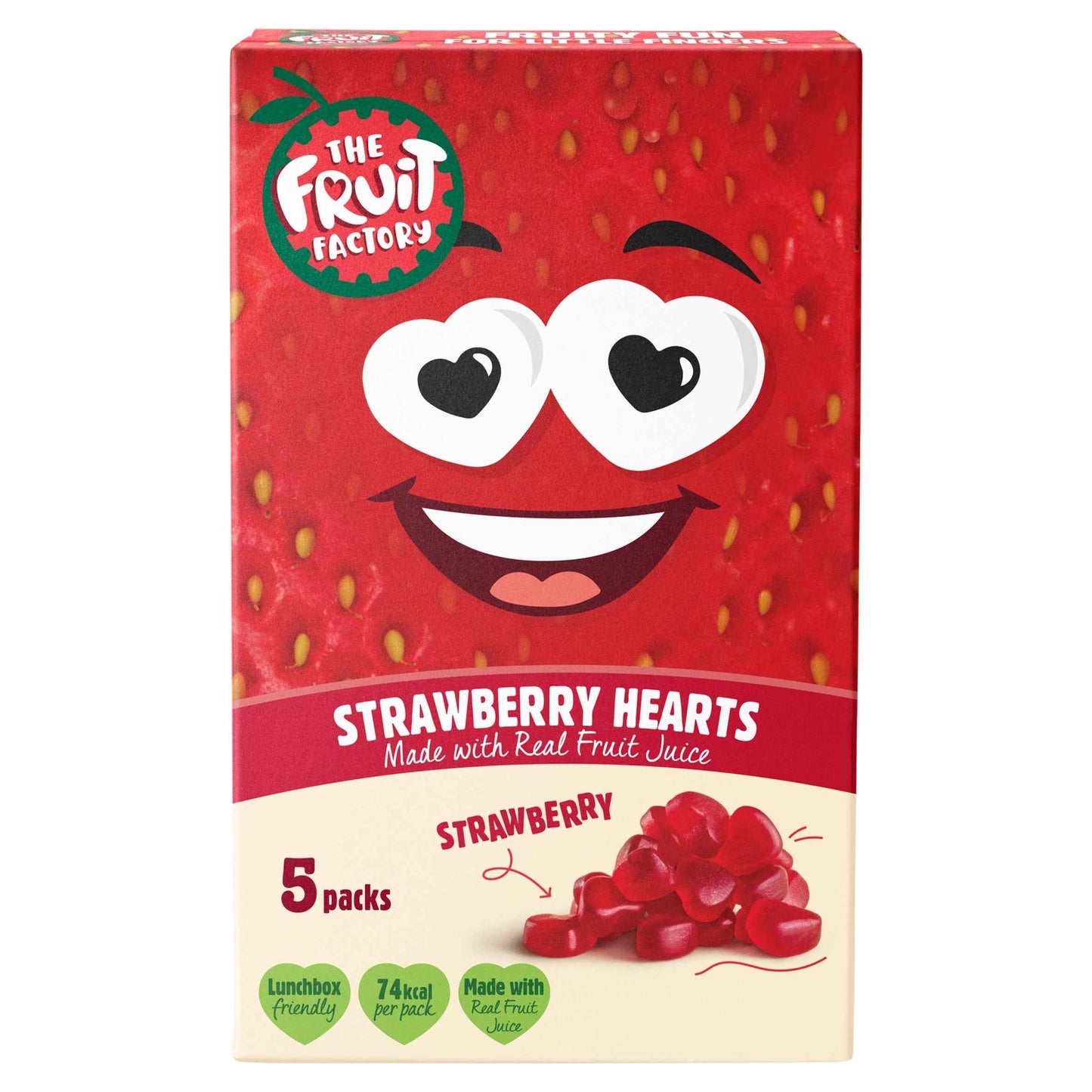 Fruit Factory Fruit Hearts Strawberry 5x20g by THE FRUIT FACTORY