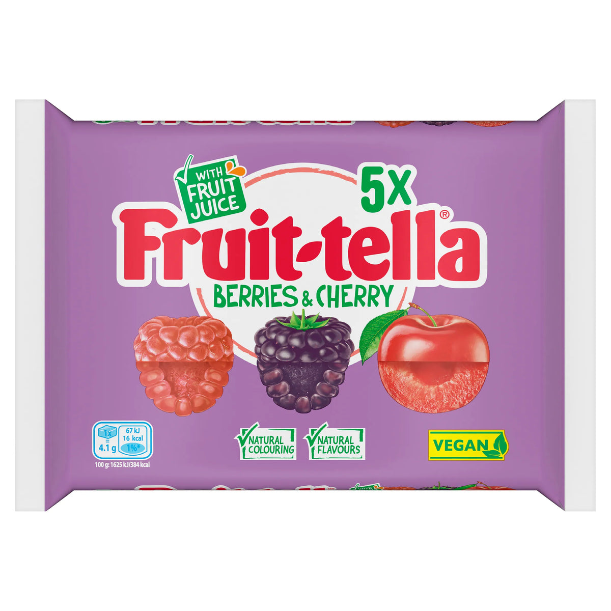 Fruittella Berries & Cherry 5x41g by Fruit-tella at The British Vault