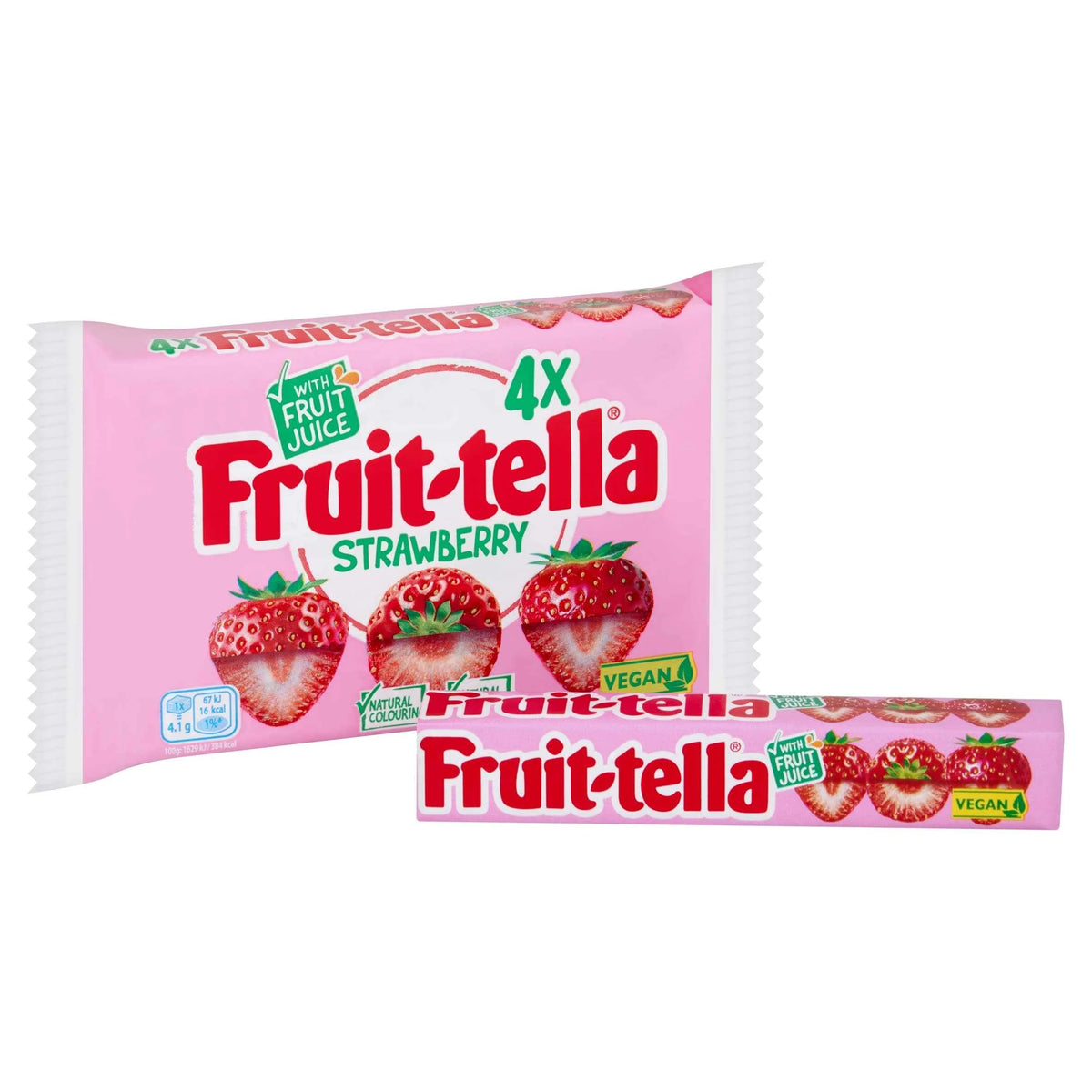 Fruittella Strawberry Vegan 4 X 41g by Fruit-tella