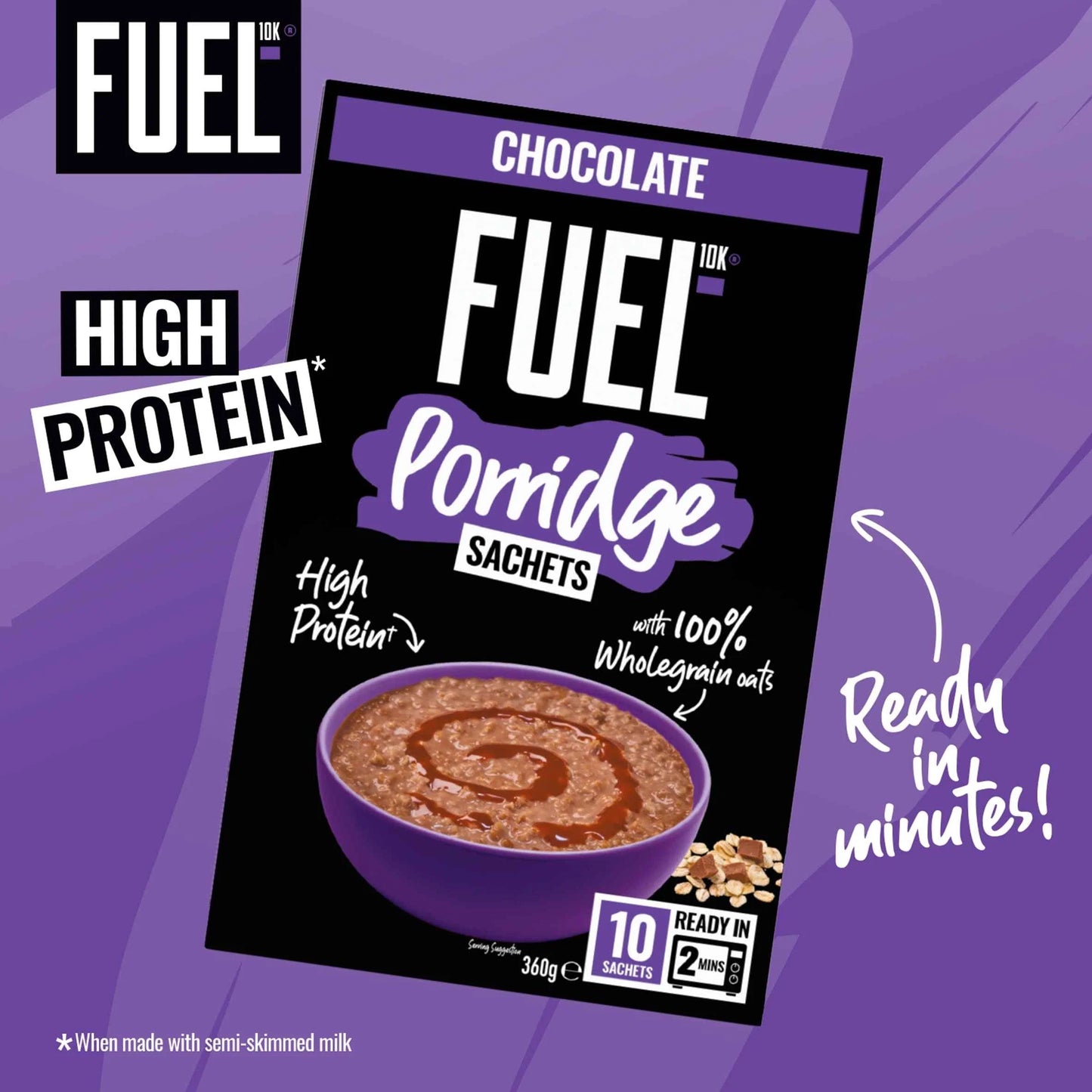 10k Chocolate Protein Porridge Oat Cereal by FUEL