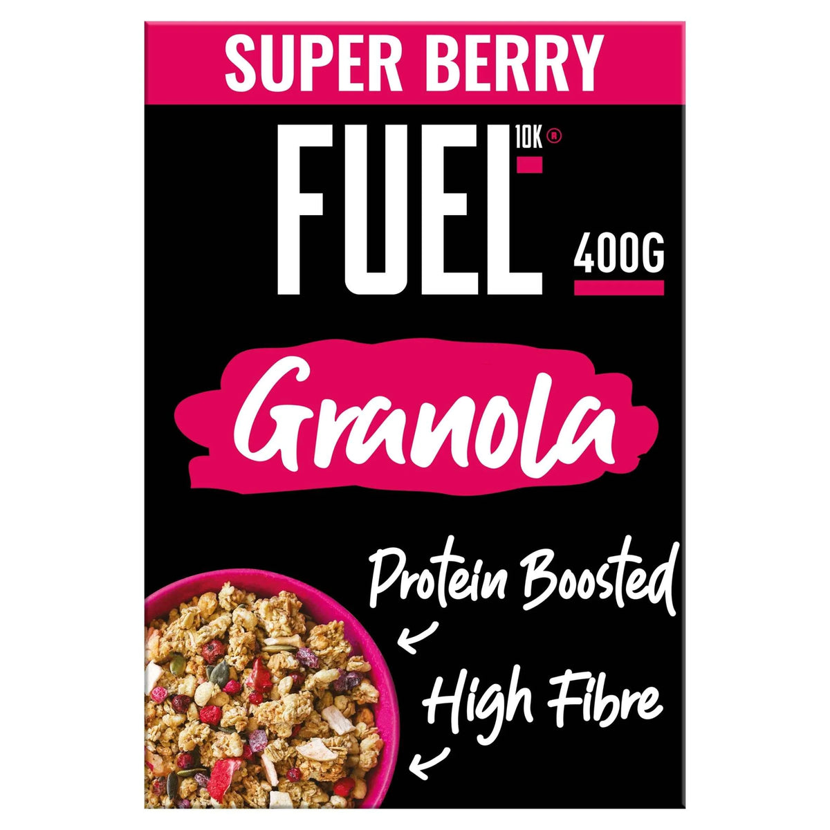 10k Super Berry Protein Granola Breakfast Cereal 400g by FUEL