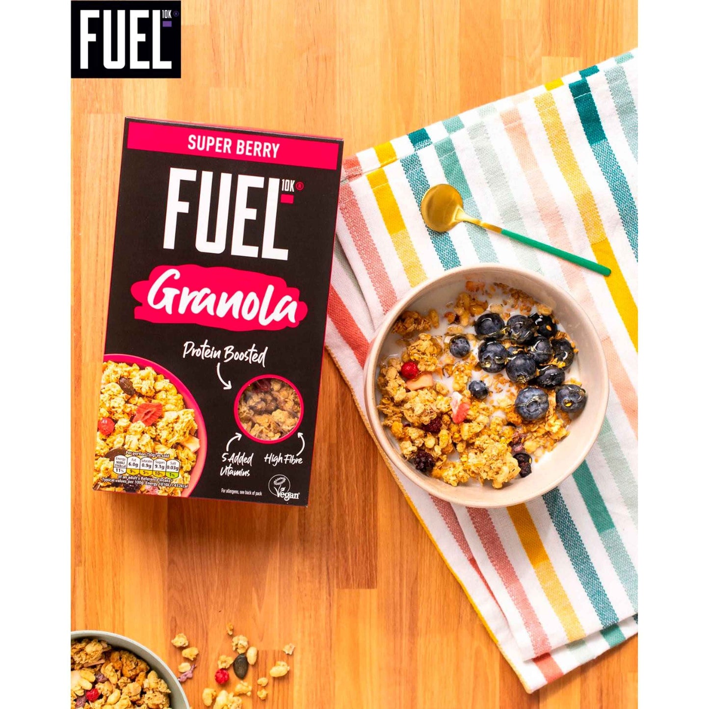 10k Super Berry Protein Granola Breakfast Cereal 400g by FUEL
