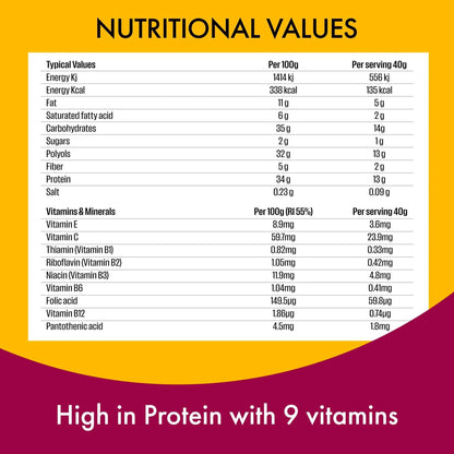Chocolate Brownie Flavour Vitamin & Protein Bar 40g by FULFIL