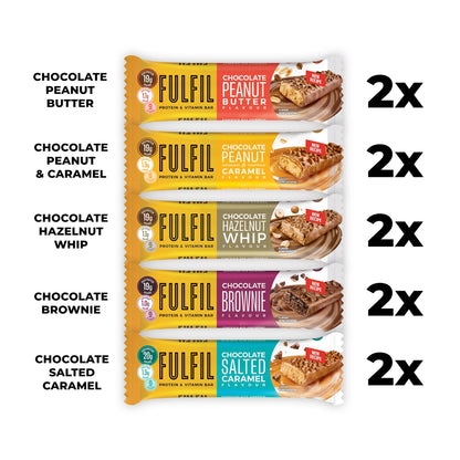 Protein & Vitamin Bar Mixed Pack 10x55g by FULFIL at The British Vault