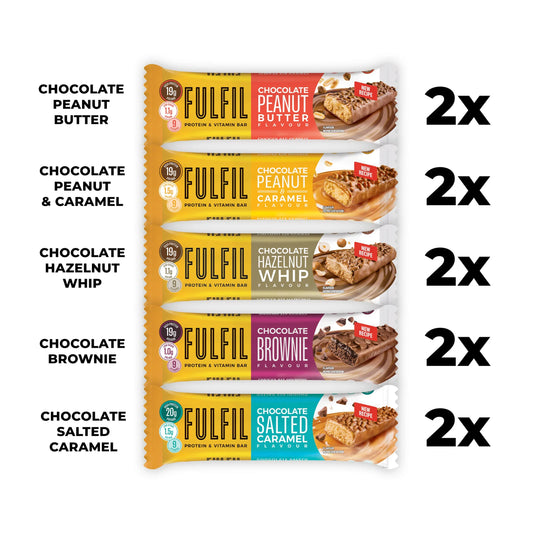 Protein & Vitamin Bar Mixed Pack 10x55g by FULFIL at The British Vault