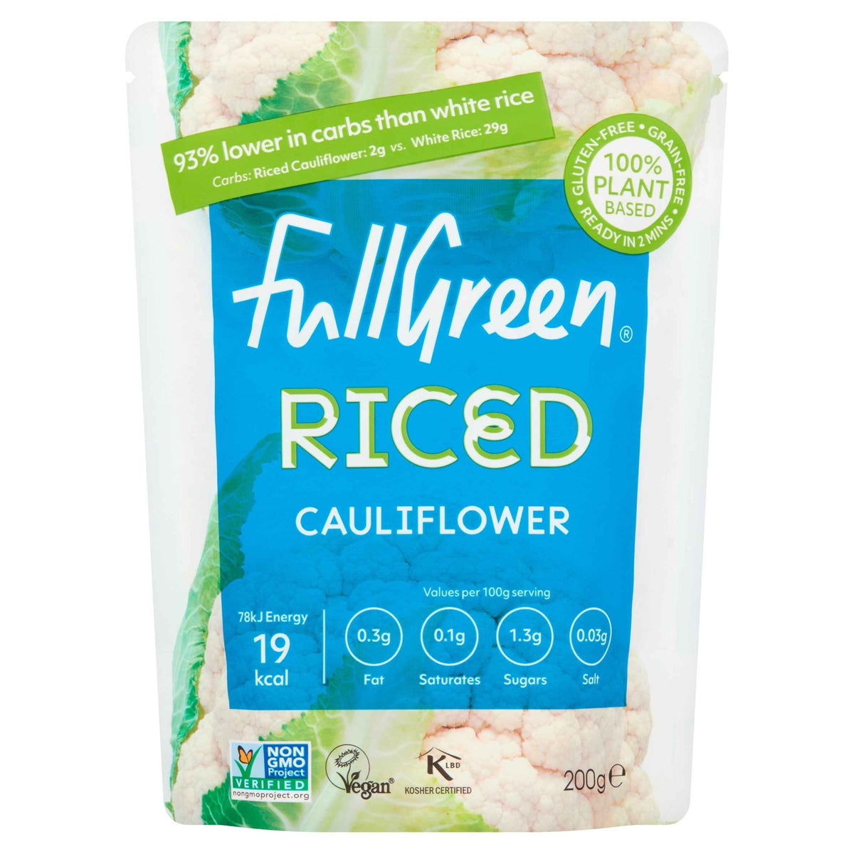 Fullgreen Riced Cauliflower 200g by CAULI RICE