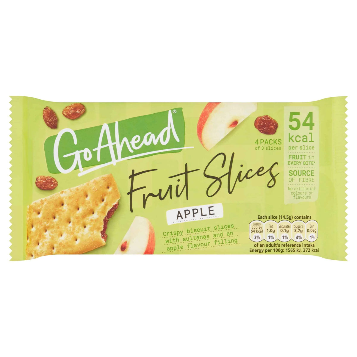 Apple Crispy Fruit Slices Snack Bars Multipack 4 X 43.6g by GO AHEAD