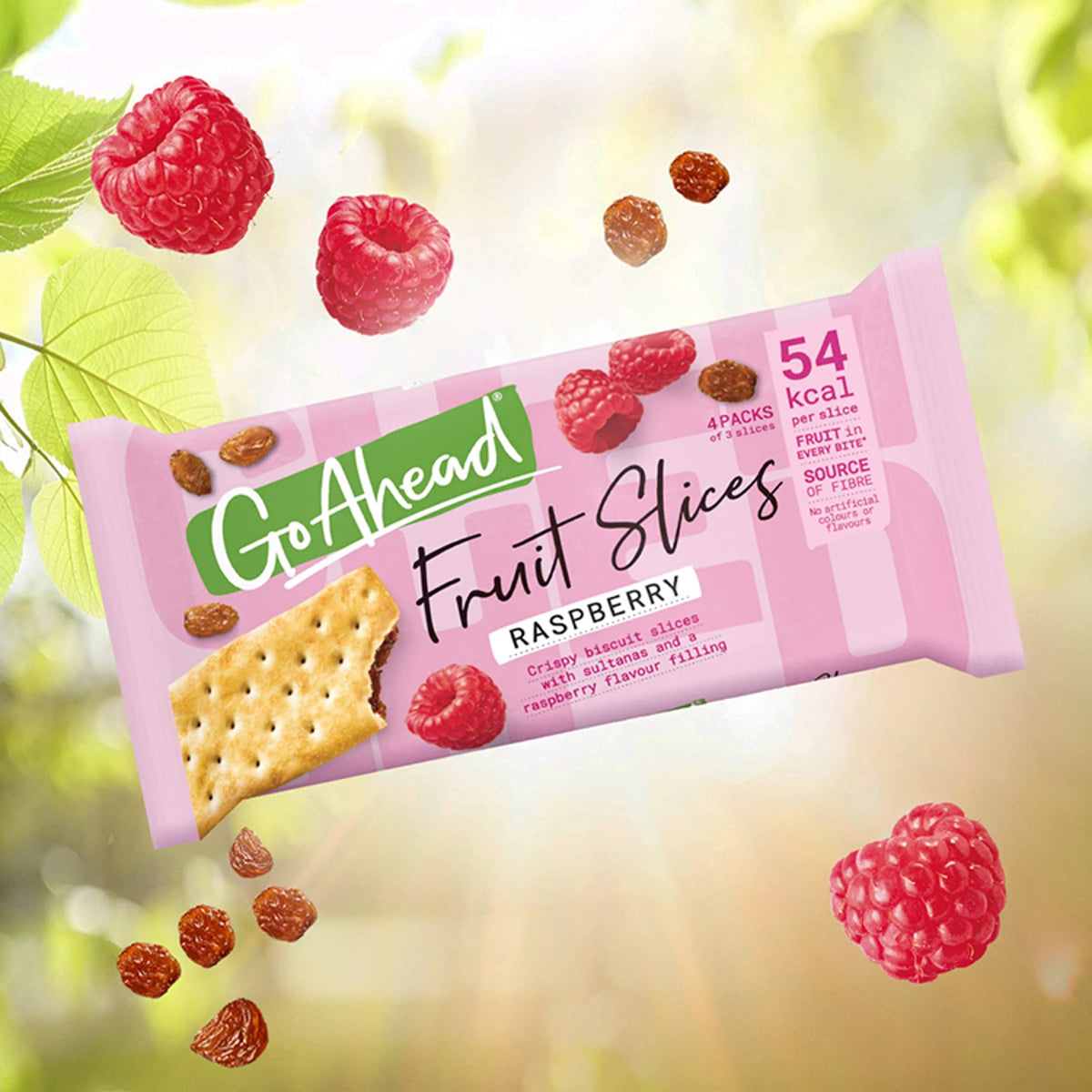 Raspberry Crispy Fruit Slices Snack Bars Multipack 4 X by GO AHEAD