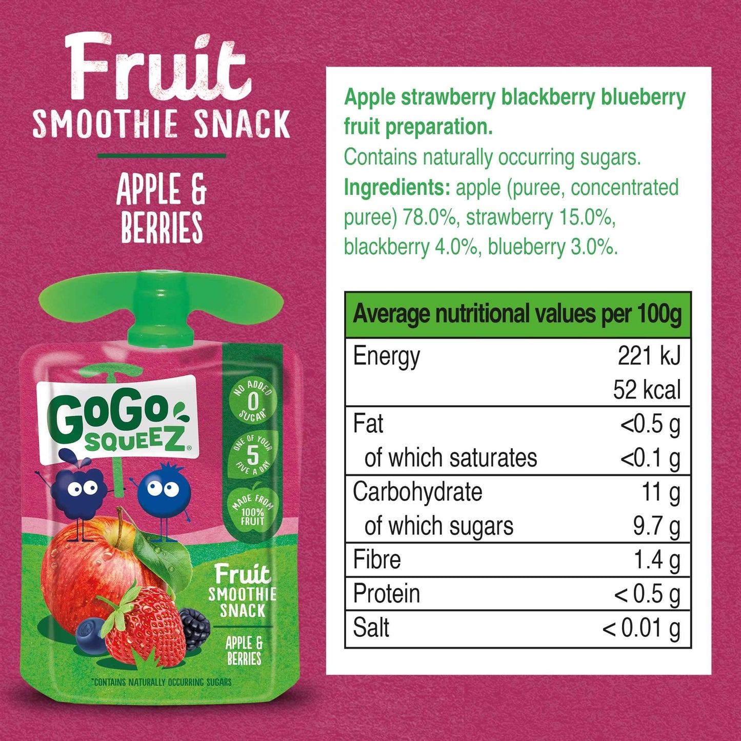 Fruit Smoothie Snack Apple by GOGO SQUEEZ