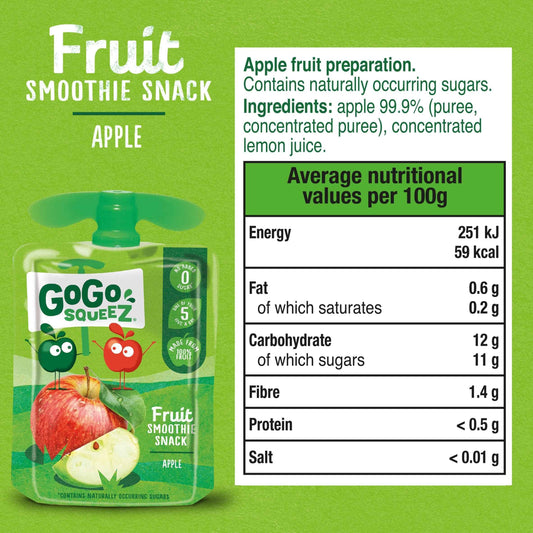 Fruit Snack Apple 4x90g by GoGo squeeZ