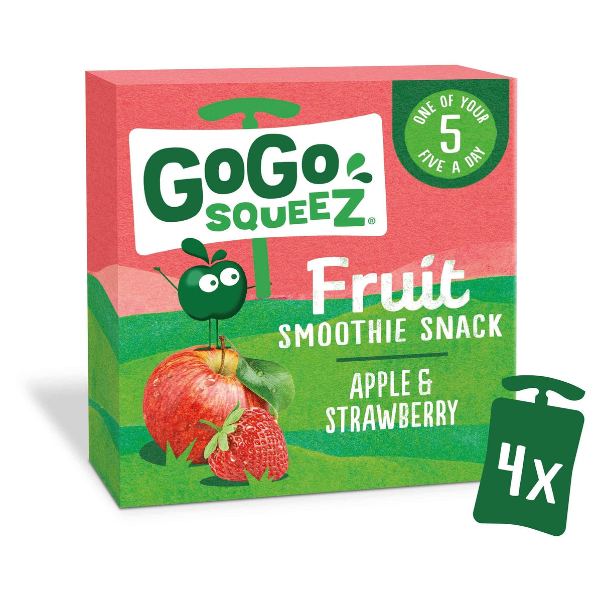 Fruit Snack Apple Strawberry 4x90g by GoGo squeeZ