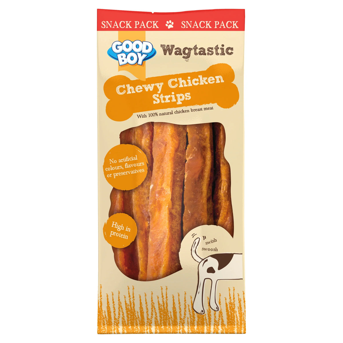 Wagtastic Chewy Chicken Strips 30g by GOOD BOY at The British Vault