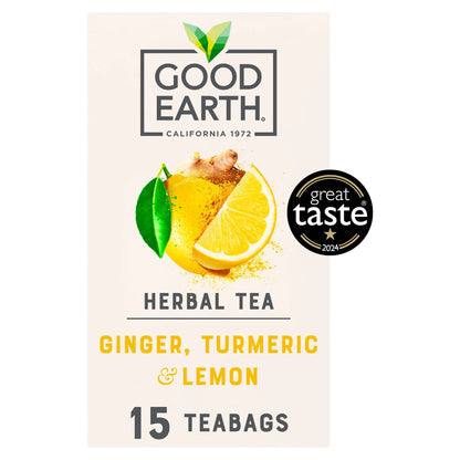 Herbal Tea Lemon, Ginger & Turmeric 15 Tea Bags 42g by GOOD EARTH