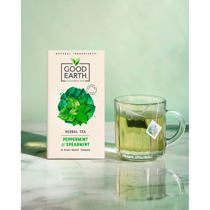 Herbal Tea Peppermint, Spearmint 15 Tea Bags 27g by GOOD EARTH